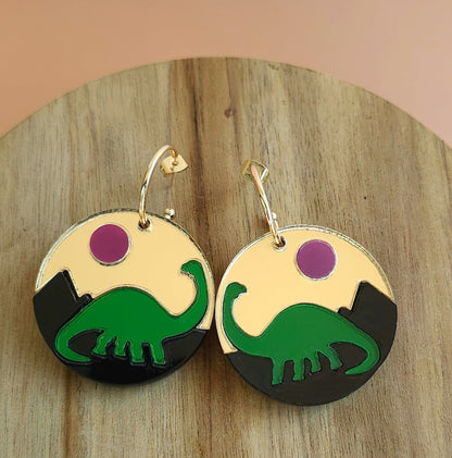 Jurassic Moonrise Earrings - Morti's Fun Club