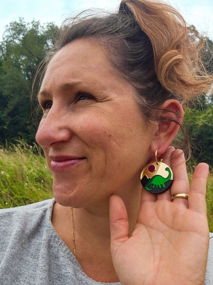 Jurassic Moonrise Earrings - Morti's Fun Club
