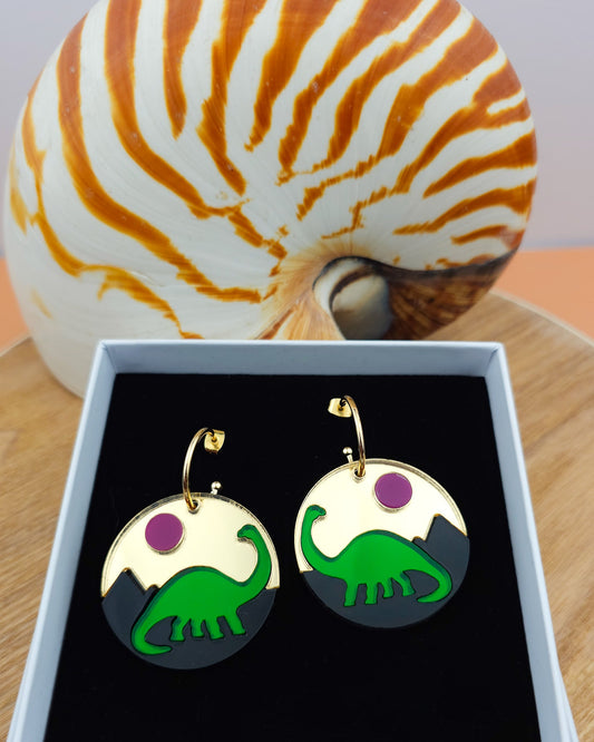 Jurassic Moonrise Earrings - Morti's Fun Club