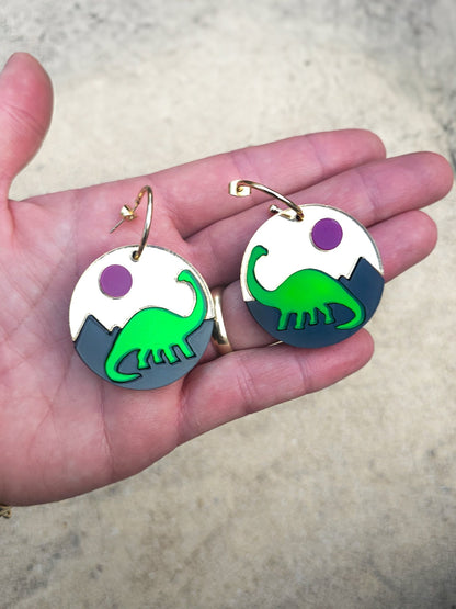 Jurassic Moonrise Earrings - Morti's Fun Club