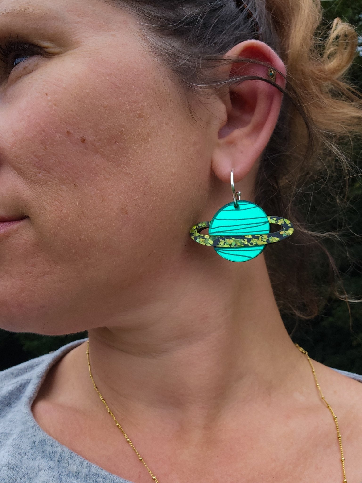 Solar System Earrings: Green - Morti's Fun Club
